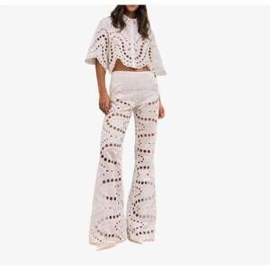 NEW CHARO RUIZ stern high waist pants in white